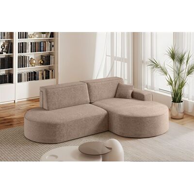 Fun Möbel Ecksofa Schlafsofa Sofa VENEDIG Stoff Arena Sand Ottomane Rechts Fun Möbel Ecksofa Schlafsofa Sofa VENEDIG Stoff Arena Sand Ottomane Rechts