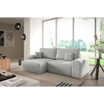 Fun Möbel Ecksofa Schlafsofa Sofa ARONA XS in Stoff Centaur Hellgrau Ottomane Links Fun Möbel Ecksofa Schlafsofa Sofa ARONA XS in Stoff Centaur Hellgrau Ottomane Links