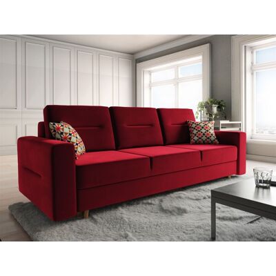 Fun Moebel Sofa 3-Sitzer BELMIRA mit Schlaffunktion Rot Fun Moebel Sofa 3-Sitzer BELMIRA mit Schlaffunktion Rot