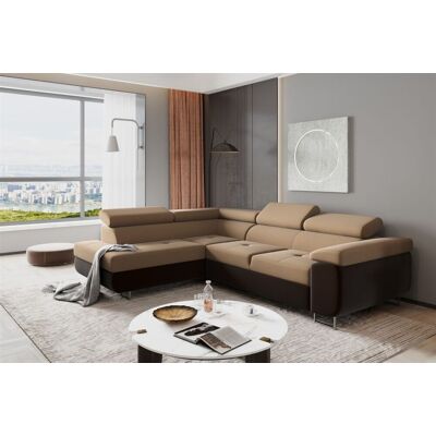 Fun Moebel Ecksofa Sofa JADE Stoff Monolith Dunkelbraun-Cappuccino mit Schlaffunktion Ot... Fun Moebel Ecksofa Sofa JADE Stoff Monolith Dunkelbraun-Cappuccino mit Schlaffunktion Ot...