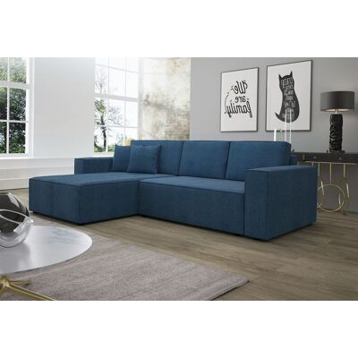 Fun Moebel Ecksofa Schlafsofa Sofa CONOR Stoff Marineblau Ottomane Links Fun Moebel Ecksofa Schlafsofa Sofa CONOR Stoff Marineblau Ottomane Links