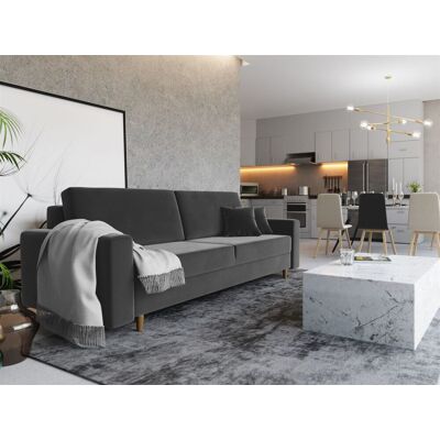 Fun Moebel Sofa 3-Sitzer BELLA mit Schlaffunktion Grau Fun Moebel Sofa 3-Sitzer BELLA mit Schlaffunktion Grau