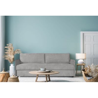 Fun Möbel Sofa Designersofa RUBY mit Schlaffunktion Stoff Anafi Hellgrau Fun Möbel Sofa Designersofa RUBY mit Schlaffunktion Stoff Anafi Hellgrau