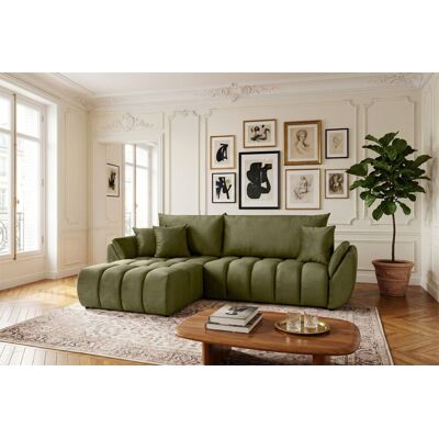 Fun Möbel Ecksofa Schlafsofa Sofa COLLIN in Stoff Monolith Olivgrün Ottomane Links Fun Möbel Ecksofa Schlafsofa Sofa COLLIN in Stoff Monolith Olivgrün Ottomane Links