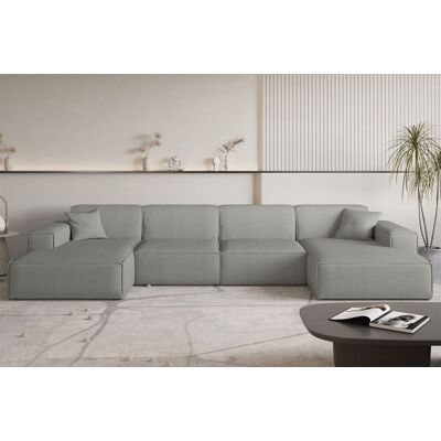 Fun Möbel Wohnlandschaft Sofa U-Form CELES PREMIUM in Stoff Scala Grau Fun Möbel Wohnlandschaft Sofa U-Form CELES PREMIUM in Stoff Scala Grau