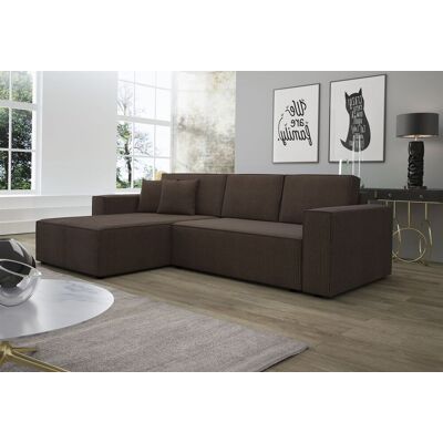 Fun Moebel Ecksofa Schlafsofa Sofa CONOR PREMIUM Stoff Poso Dunkelbraun Ottomane Links Fun Moebel Ecksofa Schlafsofa Sofa CONOR PREMIUM Stoff Poso Dunkelbraun Ottomane Links