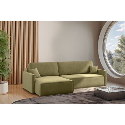 Fun Moebel Ecksofa Schlafsofa Sofa LOUIS Stoff Salvador Grün Ottomane Links Fun Moebel Ecksofa Schlafsofa Sofa LOUIS Stoff Salvador Grün Ottomane Links
