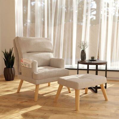 Fun Möbel Relaxsessel Sessel CATANIA inkl. Hocker in Stoff Poso Altweiß Fun Möbel Relaxsessel Sessel CATANIA inkl. Hocker in Stoff Poso Altweiß