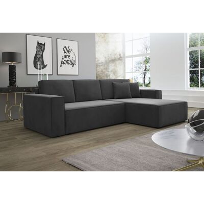 Fun Moebel Ecksofa Schlafsofa Sofa CONOR PREMIUM Stoff Kronos Steel Morengo Ottomane Rechts Fun Moebel Ecksofa Schlafsofa Sofa CONOR PREMIUM Stoff Kronos Steel Morengo Ottomane Rechts
