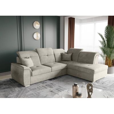 Fun Moebel Ecksofa Schlafsofa Sofa FREJA Stoff Brooklyn Beige Ottomane Rechts Fun Moebel Ecksofa Schlafsofa Sofa FREJA Stoff Brooklyn Beige Ottomane Rechts