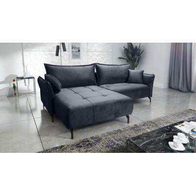Fun Möbel Ecksofa Schlafsofa Sofa VICTORIA Stoff Element Dunkelgrau Ottomane Links Fun Möbel Ecksofa Schlafsofa Sofa VICTORIA Stoff Element Dunkelgrau Ottomane Links