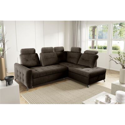 Fun Moebel Ecksofa Schlafsofa Sofa WENDIE Stoff Hold Me Dunkelbraun Ottomane Rechts Fun Moebel Ecksofa Schlafsofa Sofa WENDIE Stoff Hold Me Dunkelbraun Ottomane Rechts