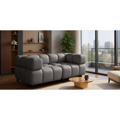 Fun Möbel Sofa Designersofa FLOW 2-Sitzer in Stoff Bluvel Dunkelgrau Fun Möbel Sofa Designersofa FLOW 2-Sitzer in Stoff Bluvel Dunkelgrau