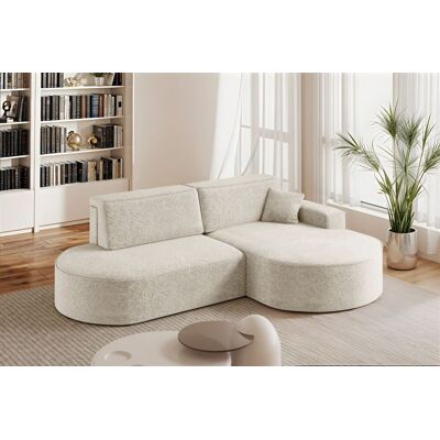 Fun Möbel Ecksofa Schlafsofa Sofa VENEDIG Stoff Arena Creme Ottomane Rechts Fun Möbel Ecksofa Schlafsofa Sofa VENEDIG Stoff Arena Creme Ottomane Rechts