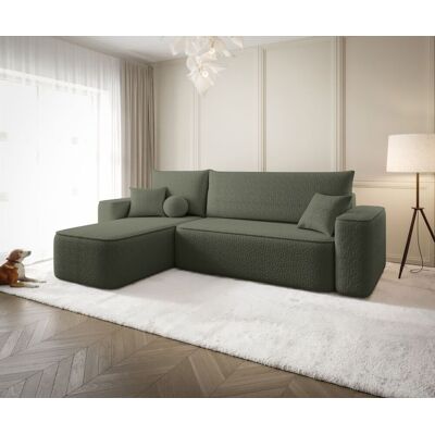 Fun Möbel Ecksofa Schlafsofa Sofa AGEPO Stoff Quelle Moosgrün Ottomane Links Fun Möbel Ecksofa Schlafsofa Sofa AGEPO Stoff Quelle Moosgrün Ottomane Links