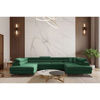 Fun Möbel Wohnlandschaft Schlafsofa Sofa CARMELO in Stoff Nova Grün Fun Möbel Wohnlandschaft Schlafsofa Sofa CARMELO in Stoff Nova Grün