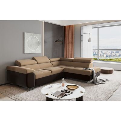 Fun Moebel Ecksofa Sofa JADE Stoff Monolith Dunkelbraun-Cappuccino mit Schlaffunktion Ot... Fun Moebel Ecksofa Sofa JADE Stoff Monolith Dunkelbraun-Cappuccino mit Schlaffunktion Ot...