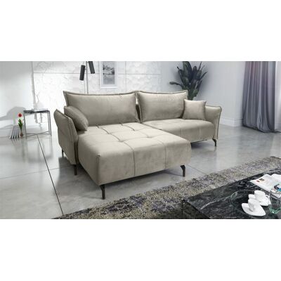 Fun Möbel Ecksofa Schlafsofa Sofa VICTORIA Stoff Element Hellbeige Ottomane Links Fun Möbel Ecksofa Schlafsofa Sofa VICTORIA Stoff Element Hellbeige Ottomane Links
