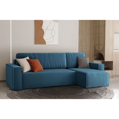 Fun Moebel Ecksofa Schlafsofa Sofa MARIS Stoff Petrolblau Ottomane Rechts Fun Moebel Ecksofa Schlafsofa Sofa MARIS Stoff Petrolblau Ottomane Rechts