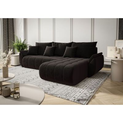 Fun Möbel Ecksofa Schlafsofa AKITA Stoff Monolith Dunkelgrau Ottomane Rechts Fun Möbel Ecksofa Schlafsofa AKITA Stoff Monolith Dunkelgrau Ottomane Rechts