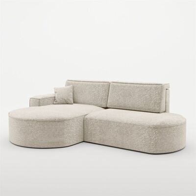 Fun Möbel Ecksofa Schlafsofa Sofa VENEDIG Stoff Arena Creme Ottomane Links Fun Möbel Ecksofa Schlafsofa Sofa VENEDIG Stoff Arena Creme Ottomane Links
