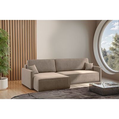 Fun Moebel Ecksofa Schlafsofa Sofa LOUIS Stoff Salvador Blassbraun Ottomane Links Fun Moebel Ecksofa Schlafsofa Sofa LOUIS Stoff Salvador Blassbraun Ottomane Links