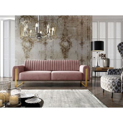 Fun Möbel Sofa Designersofa VALERIE 3-Sitzer in Stoff Elisa Velvet Altrosa Fun Möbel Sofa Designersofa VALERIE 3-Sitzer in Stoff Elisa Velvet Altrosa