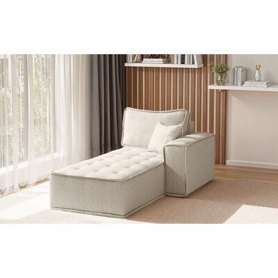 Fun Möbel Ottomane Modul SANDE Stoff Alpine Beige Seite Rechts Fun Möbel Ottomane Modul SANDE Stoff Alpine Beige Seite Rechts