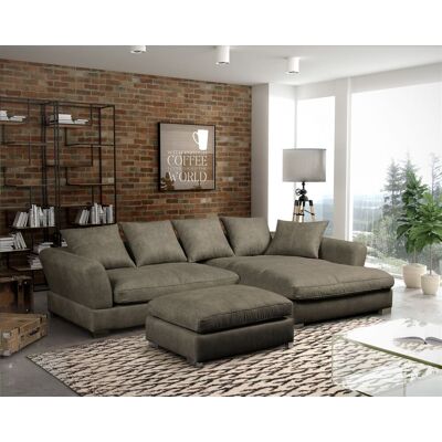 Fun Moebel Couchgarnitur TIZIAN diverse Stoff und Farbvarianten/ Rechts+Hocker Fun Moebel Couchgarnitur TIZIAN diverse Stoff und Farbvarianten/ Rechts+Hocker