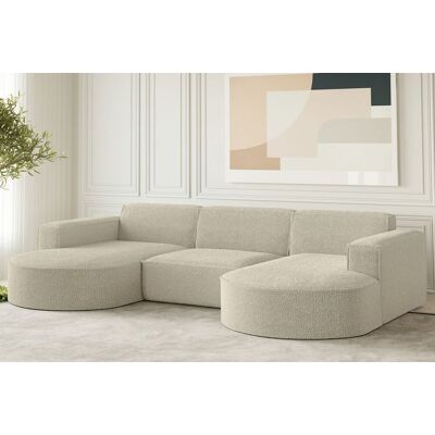 Fun Möbel Wohnlandschaft U-Form Sofa PALMA in Stoff Ascot Champagne Fun Möbel Wohnlandschaft U-Form Sofa PALMA in Stoff Ascot Champagne