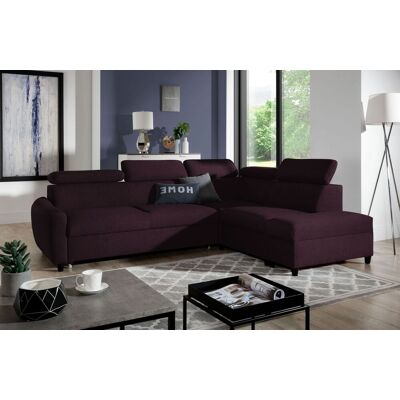 Fun Möbel Ecksofa Schlafsofa Sofa ANTON in Stoff Esito Violett Ottomane Rechts Fun Möbel Ecksofa Schlafsofa Sofa ANTON in Stoff Esito Violett Ottomane Rechts