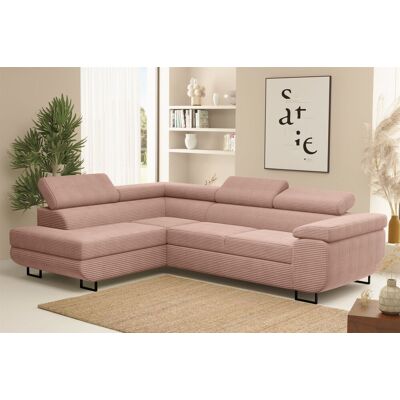 Fun Möbel Ecksofa Sofa mit Schlaffunktion METZ Stoff Poso Altrosa Ottomane Links Fun Möbel Ecksofa Sofa mit Schlaffunktion METZ Stoff Poso Altrosa Ottomane Links