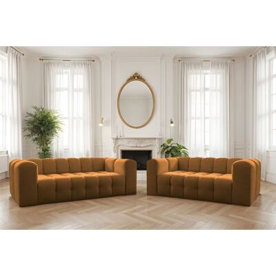 Fun Möbel Sofaset Designersofa SOLVIE 2-3 in Stoff Moly Orange Fun Möbel Sofaset Designersofa SOLVIE 2-3 in Stoff Moly Orange