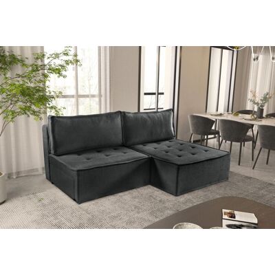 Fun Möbel Ecksofa Schlafsofa AMALIA Stoff Raven Anthrazit Ottomane Rechts Fun Möbel Ecksofa Schlafsofa AMALIA Stoff Raven Anthrazit Ottomane Rechts