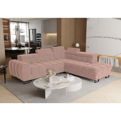 Fun Moebel Ecksofa Schlafsofa BASTIEN MAX in Stoff Terra Puderrosa Ottomane Rechts Fun Moebel Ecksofa Schlafsofa BASTIEN MAX in Stoff Terra Puderrosa Ottomane Rechts