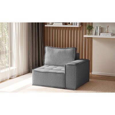 Fun Möbel Sessel SANDE 1-Sitzer Modul Stoff Raven Grau Seite Rechts Fun Möbel Sessel SANDE 1-Sitzer Modul Stoff Raven Grau Seite Rechts