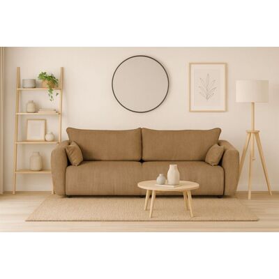 Fun Möbel Sofa 3-Sitzer mit Schlaffunktion RUDEN in Stoff Raven Braunbeige Fun Möbel Sofa 3-Sitzer mit Schlaffunktion RUDEN in Stoff Raven Braunbeige