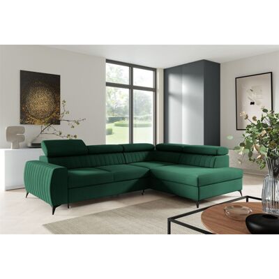 Fun Moebel Ecksofa Schlafsofa Sofa TORONTO Stoff Element Dunkelgrün Ottomane Rechts Fun Moebel Ecksofa Schlafsofa Sofa TORONTO Stoff Element Dunkelgrün Ottomane Rechts