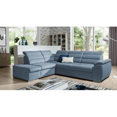Fun Möbel Ecksofa Schlafsofa Sofa PASCARA in Stoff Esito Hellblau Ottomane Links Fun Möbel Ecksofa Schlafsofa Sofa PASCARA in Stoff Esito Hellblau Ottomane Links