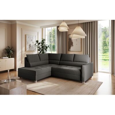 Fun Möbel Ecksofa Schlafsofa Sofa MARNO in Stoff Vogue Charcoal Ottomane Links Fun Möbel Ecksofa Schlafsofa Sofa MARNO in Stoff Vogue Charcoal Ottomane Links