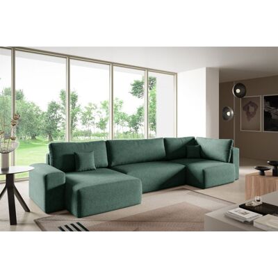Fun Möbel Wohnlandschaft mit Schlaffunktion ARONA XL Stoff Centaur Meeresgrün Ottomane ... Fun Möbel Wohnlandschaft mit Schlaffunktion ARONA XL Stoff Centaur Meeresgrün Ottomane ...