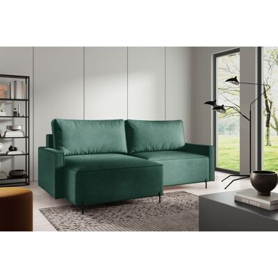 Fun Möbel Ecksofa Schlafsofa Sofa BRAGA in Stoff Now or Never Grün Ottomane Links Fun Möbel Ecksofa Schlafsofa Sofa BRAGA in Stoff Now or Never Grün Ottomane Links