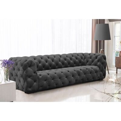 Fun Moebel Sofa Designersofa NATALIE 4-Sitzer in Stoff Riviera Graphit Fun Moebel Sofa Designersofa NATALIE 4-Sitzer in Stoff Riviera Graphit
