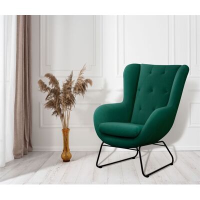 Fun Möbel Sessel Designersessel ARTEMIS in Stoff Kronos Grün Fun Möbel Sessel Designersessel ARTEMIS in Stoff Kronos Grün