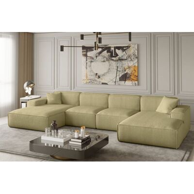 Fun Moebel Wohnlandschaft U-Form CELES in Stoff Scala Limette Fun Moebel Wohnlandschaft U-Form CELES in Stoff Scala Limette