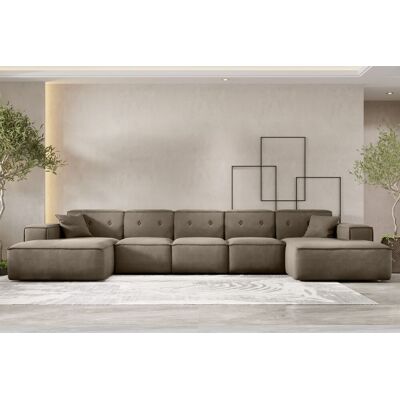 Fun Möbel Wohnlandschaft Sofa U-Form CESINA XL in Stoff Opera Velvet Taupe Fun Möbel Wohnlandschaft Sofa U-Form CESINA XL in Stoff Opera Velvet Taupe