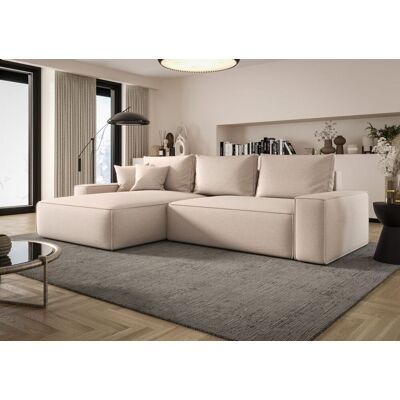 Fun Möbel Ecksofa Schlafsofa Sofa WALKEN Stoff Aragon Creme Ottomane Links Fun Möbel Ecksofa Schlafsofa Sofa WALKEN Stoff Aragon Creme Ottomane Links