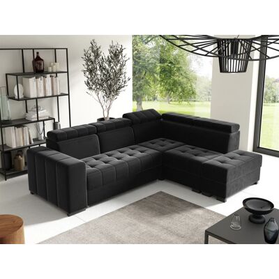 Fun Möbel Ecksofa Schlafsofa Sofa CESENA Stoff Salvador Schwarz Ottomane Rechts Fun Möbel Ecksofa Schlafsofa Sofa CESENA Stoff Salvador Schwarz Ottomane Rechts