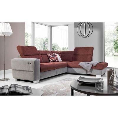 Fun Moebel - RELAX - Grau/Braun - Ottomane Rechts - Sofa Fun Moebel - RELAX - Grau/Braun - Ottomane Rechts - Sofa