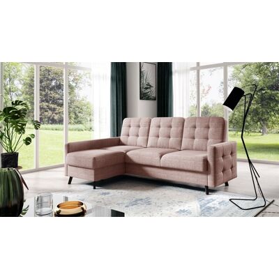Fun Möbel Ecksofa Sofa GARNET Stoff Luis Rosa mit Schlaffunktion Ottomane Links Fun Möbel Ecksofa Sofa GARNET Stoff Luis Rosa mit Schlaffunktion Ottomane Links